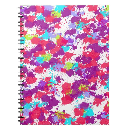 Carnet Peinture Abstraite colorée, rouge et violet (Devant)
