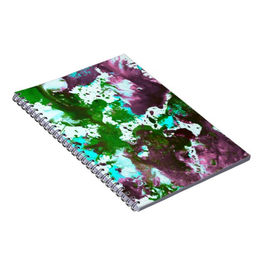 Carnet Peinture Abstraite colorée vert et violet (Côté Droit)