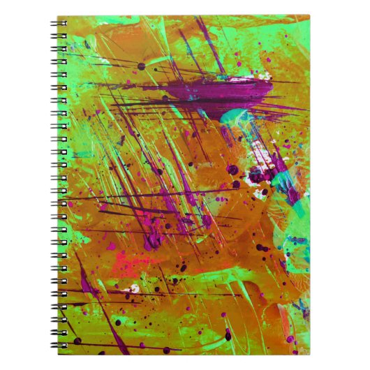 Carnet Peinture Abstraite couleur néon vert (Devant)