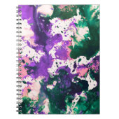 Carnet Peinture Abstraite couleur vert et pourpre (Devant)