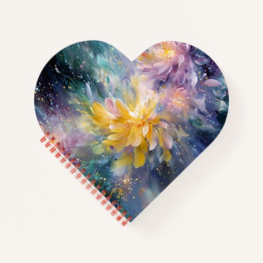 Carnet Peinture Abstraite Florale Vibrante avec Explosion (Devant)