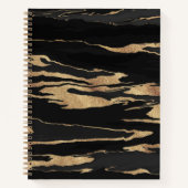 Carnet Peinture Abstraite Marbre Noir Or (Devant)