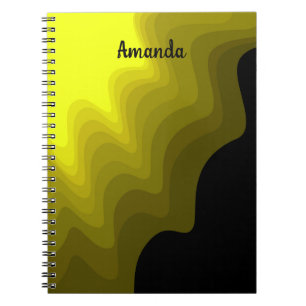 Carnet Peinture abstraite noire et jaune