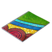 Carnet Peinture abstraite verte et rouge (Côté gauche)
