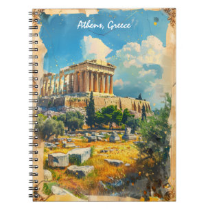 Carnet Peinture Acropole Grèce Athènes