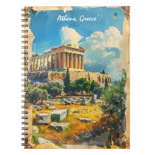 Carnet Peinture Acropole Grèce Athènes (Devant)