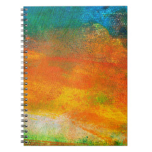 Carnet Peinture acrylique Abstraite multicolore orange et