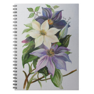 Carnet Peinture acrylique de la vigne Lilac Clematis