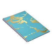Carnet Peinture acrylique en marbre turquoise et or Bac A (Côté Droit)