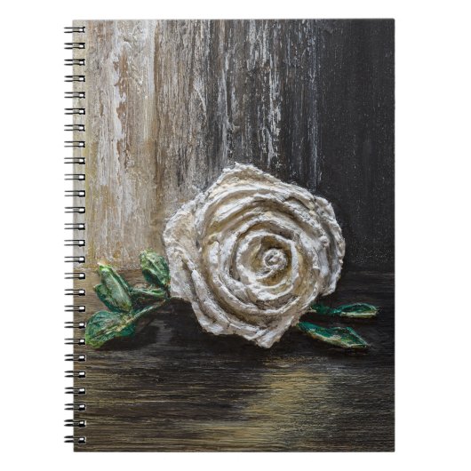 Carnet Peinture acrylique Rose Blanche (Devant)