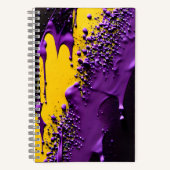 Carnet Peinture amusante bleu bleu jaune violet fileté (Recto)