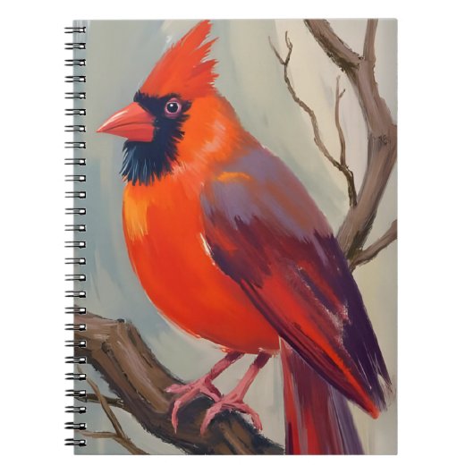Carnet Peinture aquarelle Cardinal rouge (Devant)