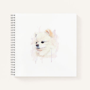 Carnet Peinture aquarelle de chien Pomeranian Mignon