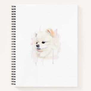 Carnet Peinture aquarelle de chien Pomeranian Mignon