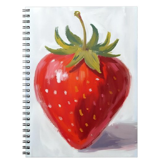 Carnet Peinture aquarelle de fraise rouge (Devant)