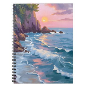 Carnet Peinture aquarelle du coucher de soleil barbe à pa