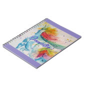 Carnet Peinture aquarelle licorne fille sac à dos arc-en- (Côté gauche)