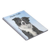 Carnet Peinture Collie Bordure - Joli art original chien (Côté Droit)
