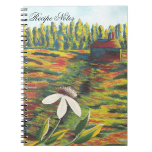 Carnet Peinture colorée brillante de la fleur dans le pré