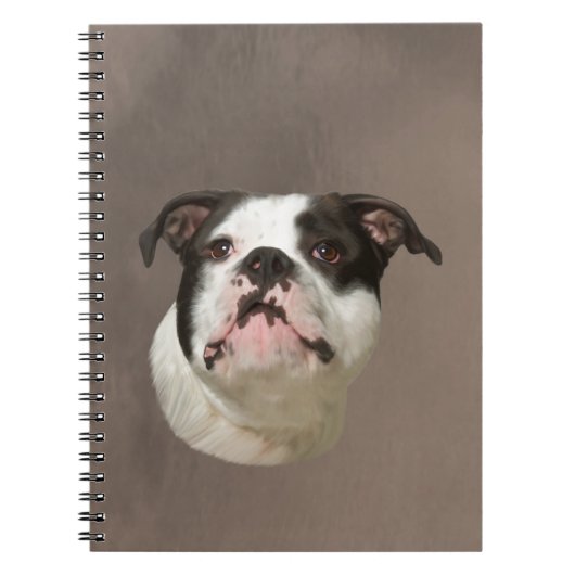 Carnet Peinture couleur d'eau Bulldog (Devant)