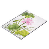 Carnet Peinture d'aquarelle de la fleur de Lotus 2 (Côté gauche)