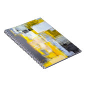 Carnet Peinture d'art Abstrait gris et jaune abstrait, ar (Côté Droit)