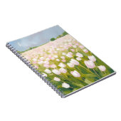 Carnet Peinture de champ de fleurs de tulipes blanches (Côté Droit)