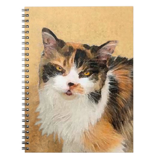 Carnet Peinture de chat Calico - Cute Original Cat Art (Devant)