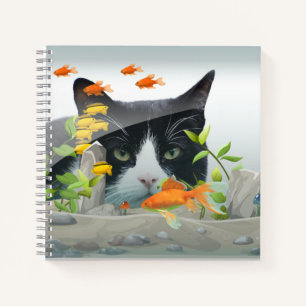 Carnet Peinture de chat personnalisée dans un réservoir d