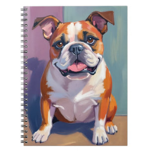 Carnet Peinture de chien bouledogue aquarelle fantaisiste