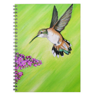 Carnet Peinture de colibri et de Lilac