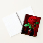 Carnet Peinture de fleur de rose rouge (Intérieur)