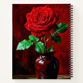 Carnet Peinture de fleur de rose rouge (Dos)