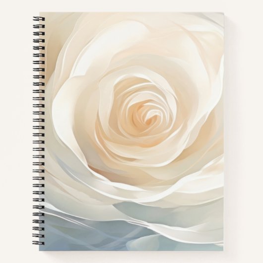Carnet Peinture de fleurs abstraites de rose blanche (Devant)