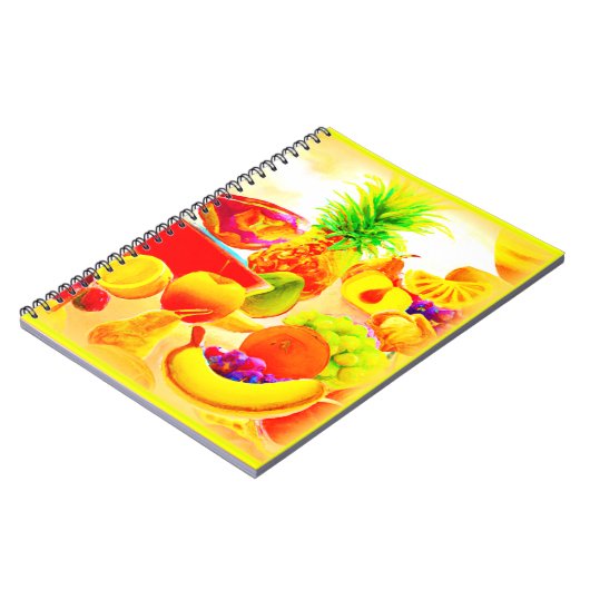 Carnet Peinture de fruits exotiques tropicaux. Commandez  (Côté gauche)