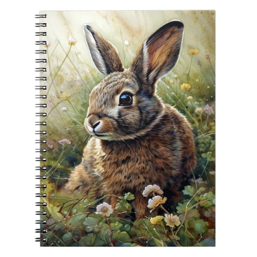 Carnet Peinture de lapin mignon trèfle (Devant)