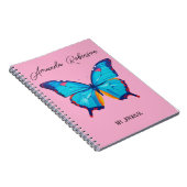 Carnet Peinture de papillon morpho bleu (PERSONNALISER) (Côté Droit)