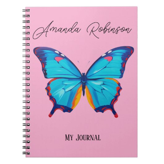Carnet Peinture de papillon morpho bleu (PERSONNALISER) (Devant)