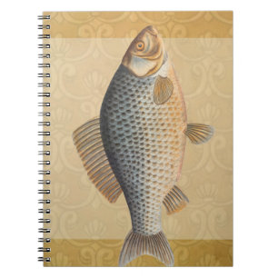Carnet peinture de pêche de carpe dessin d'eau douce