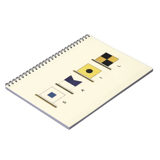 Carnet Peinture de quatre drapeaux avec voile écrite sous (Côté gauche)