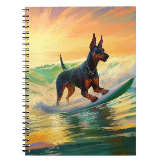 Carnet Peinture de Surf à la Plage de Doberman (Devant)