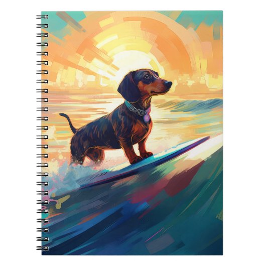 Carnet Peinture de surf à la plage de teckel (Devant)