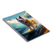 Carnet Peinture de surf de plage de Malamute d'Alaska (Côté Droit)