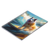 Carnet Peinture de surf de plage de Malamute d'Alaska (Côté gauche)