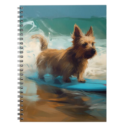 Carnet Peinture de surf de plage de Terrier australien (Devant)
