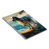 Carnet Peinture de surf sur la plage de Setter anglais (Côté Droit)