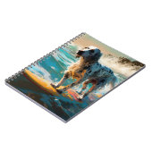 Carnet Peinture de surf sur la plage de Setter anglais (Côté gauche)