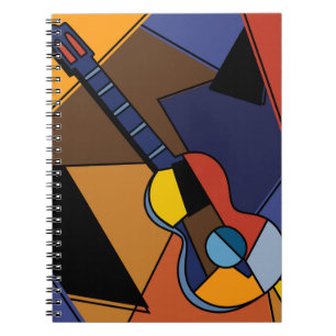 Carnet Peinture de surréalisme de guitare cubiste.