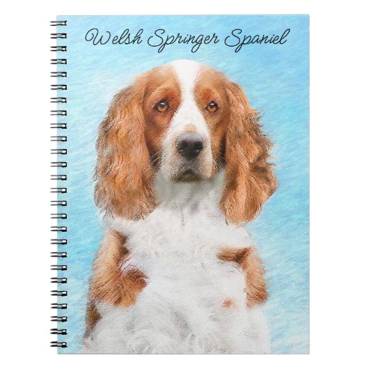 Carnet Peinture d'espagnol Welsh Springer - Art original  (Devant)