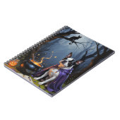 Carnet Peinture d'Halloween de Boston Terrier Chien blanc (Côté gauche)